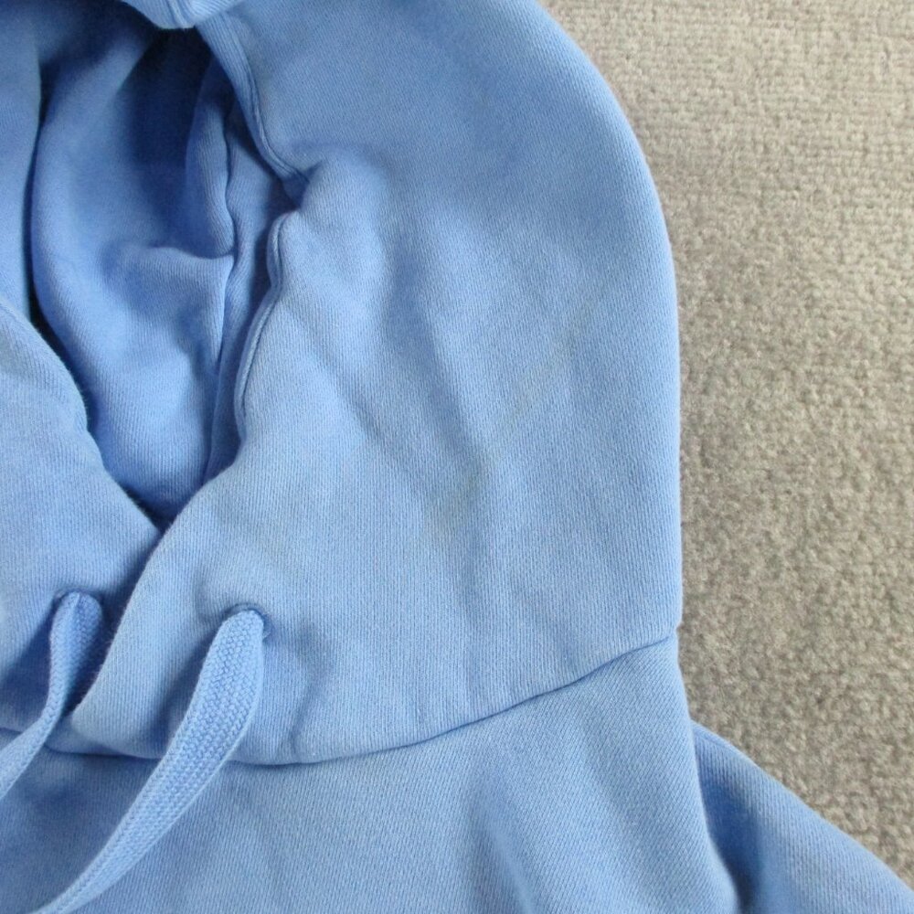 Fiorucci Hoodie Womens XS Blue Cropped Sweatshirt Angels Heaven Print Pullover - Picture 4 of 12